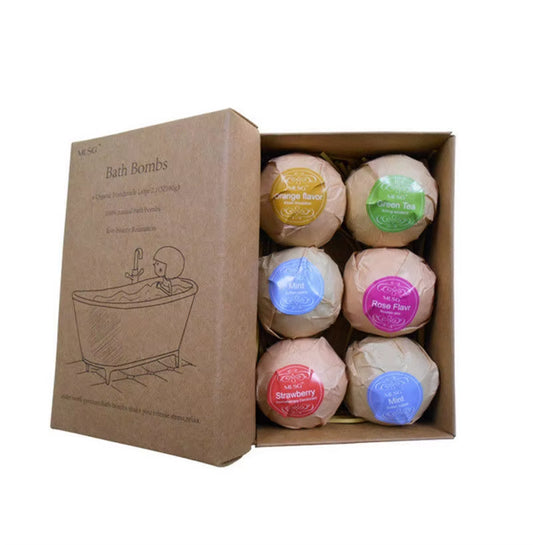 6Pcs Aromatherapy Bubble Bath Bombs with Coconut Oil Gift Bath Fizzies, Dropshipping